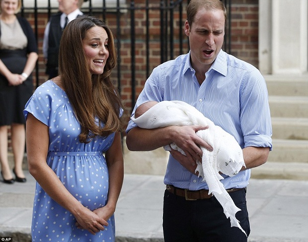 Proud parents Kate and William with the Prince of Cambridge