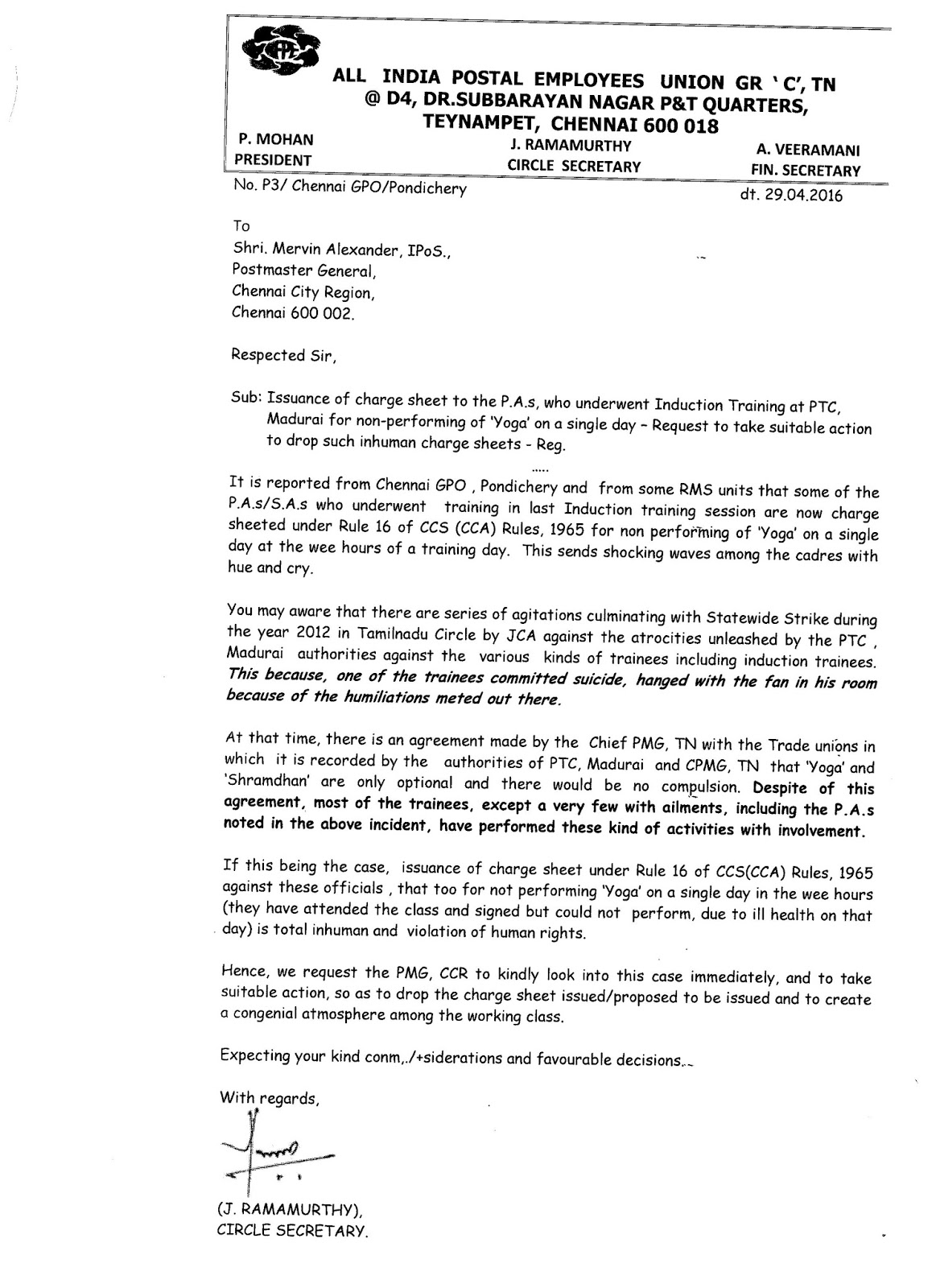 charge letter