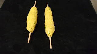 Cottage Cheese Shewer in satay stick Food Recipe Dinner ideas