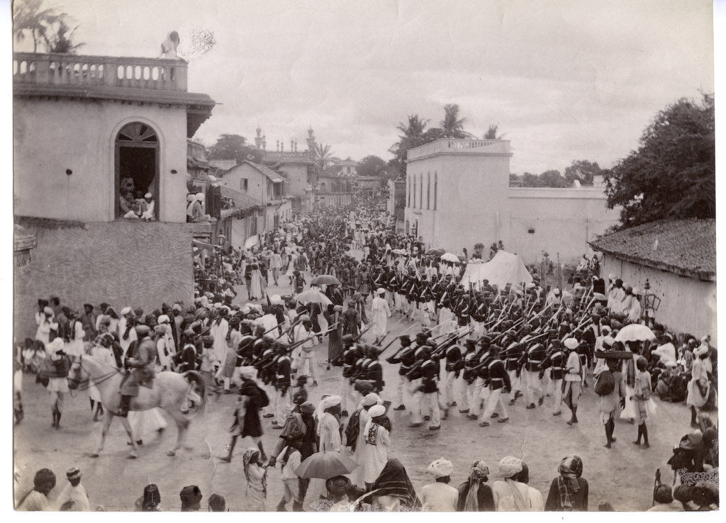  Indian Military Parade through a Town - c1890's