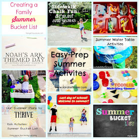 11 Summer Fun Activities for Kids: Sidewalk Chalk Paint and Games, Water Table Activities, Noah's Ark Themed Day, and Many More! - www.sweetlittleonesblog.com