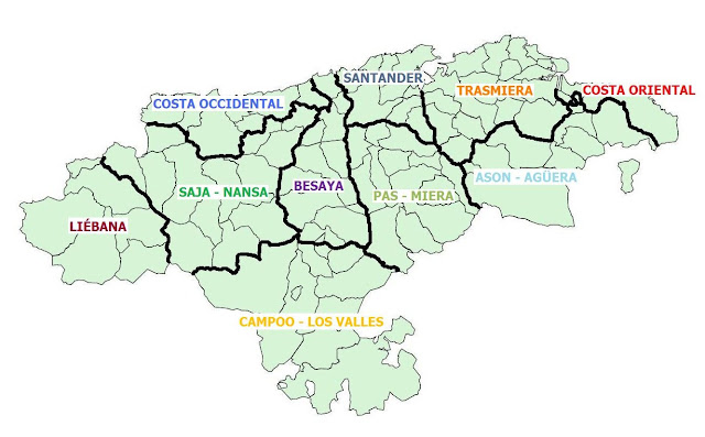 Resultado de imagen de MAPA COMARCAS DE CANTABRIA
