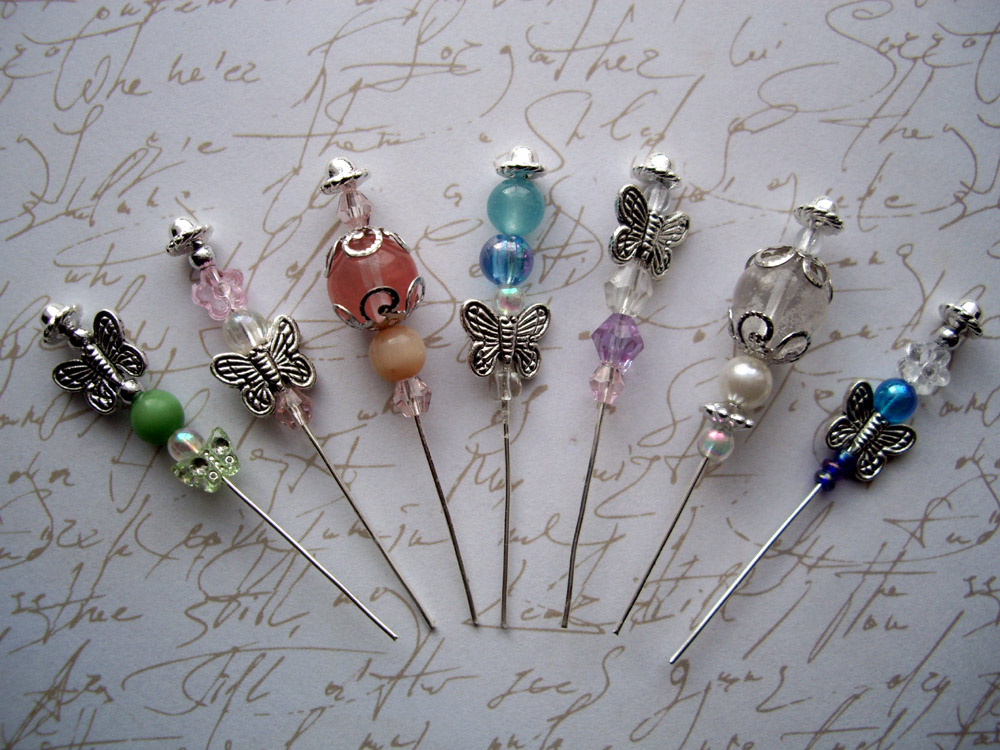 Handmade by Mum Beaded Hat Pins