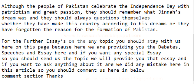 August Pakistan Independence Day Speech In English Good Article About Independence Day And Also Information About August In English Are Within This August Address Composition Liberty Day