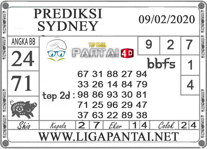 PREDIKSI TOGEL SYDNEY PANTAI4D 09 FEBRUARI 2020 PREDIKSI TOGEL SYDNEY PANTAI4D 09 FEBRUARI 2020