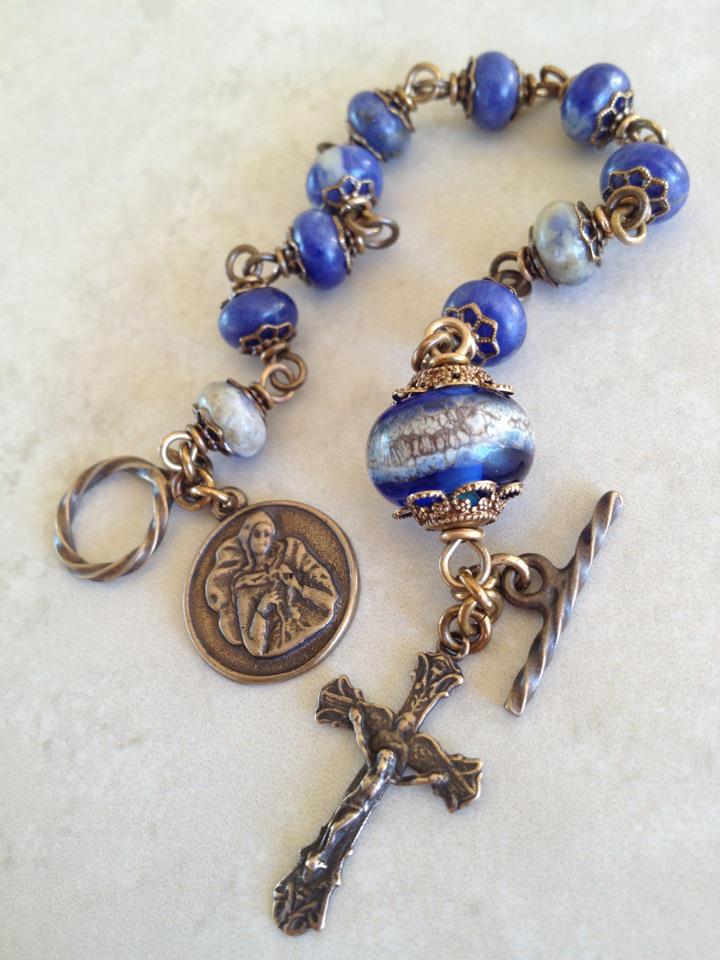 All Beautiful Catholic Beads Our Lady, Undoer of Knots Rosary Bracelet