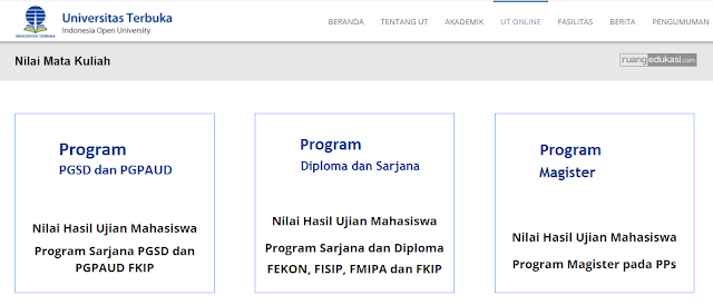 Cara Mengecek Nilai UT Cek Nilai Universitas Terbuka