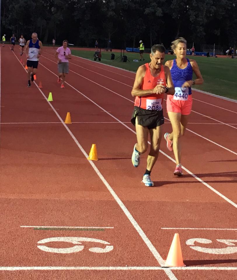 ACT Masters Track 1500m 441, 2070m 318/km ; Steve 3 x 1000m