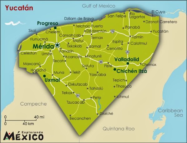 Mapa de Yucatan