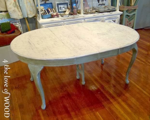 4 the love of wood DARK WAXING A PAINTED DINING TABLE hard wearing aged finish