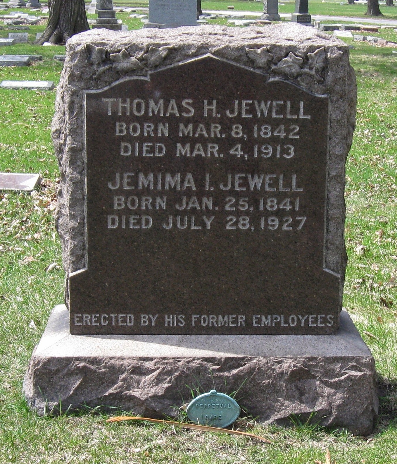 Under Every Tombstone HIS EMPLOYEES FURNISHED HIS TOMBSTONE Thomas H