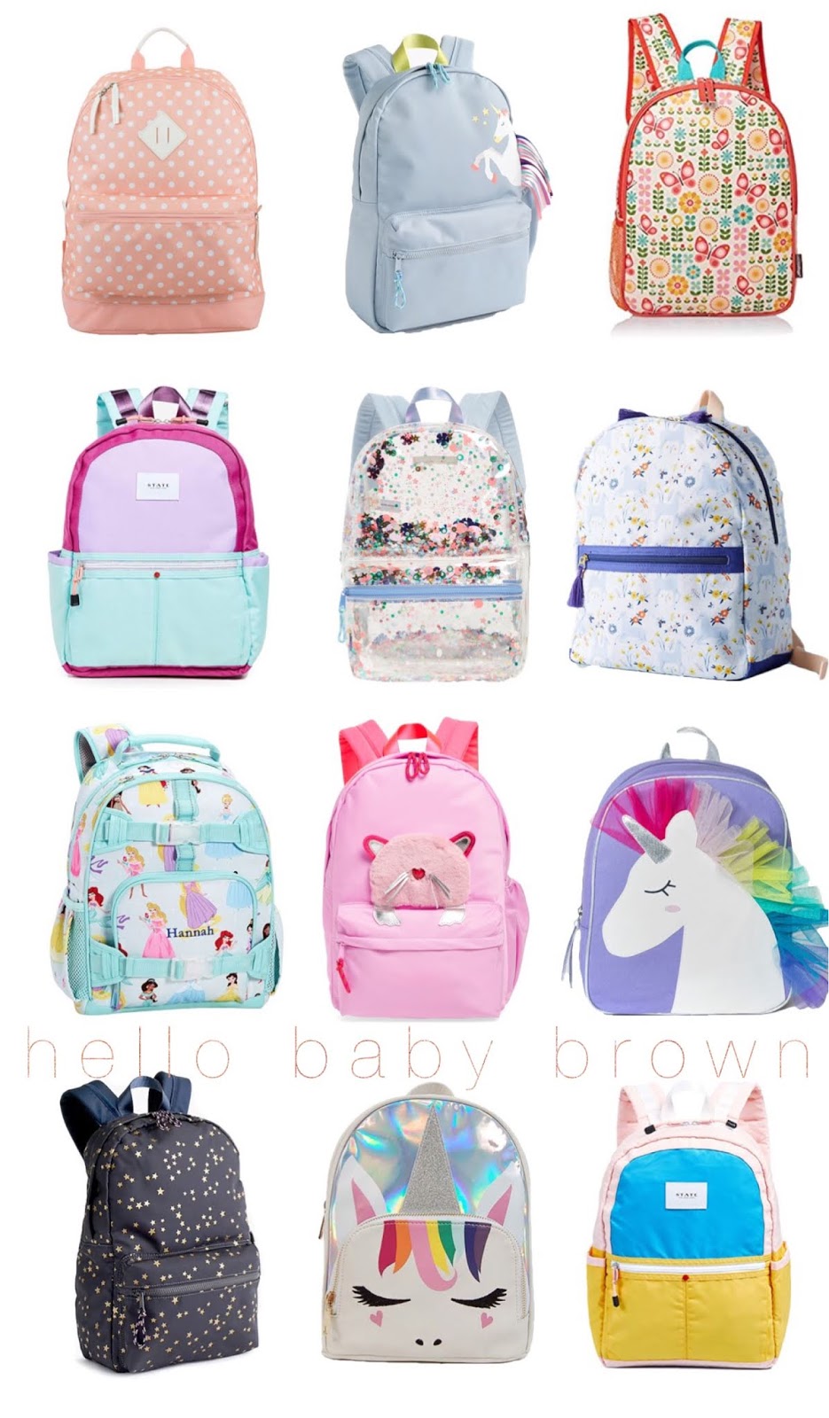 Hello Baby Brown: Back To School: Girls Backpacks