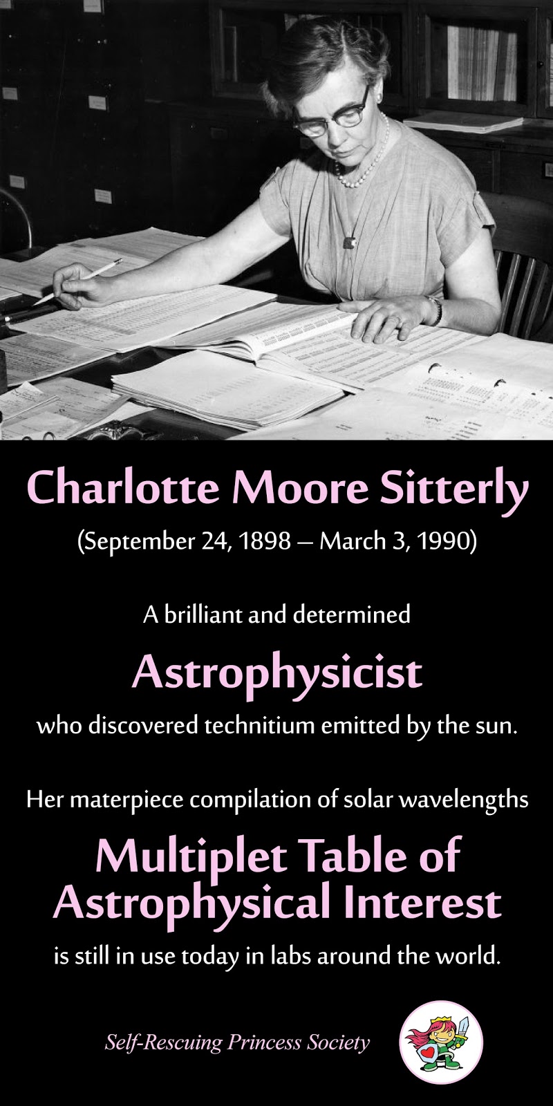 Charlotte Moore Sitterly - Astrophysicist - Self-Rescuing Princess Society