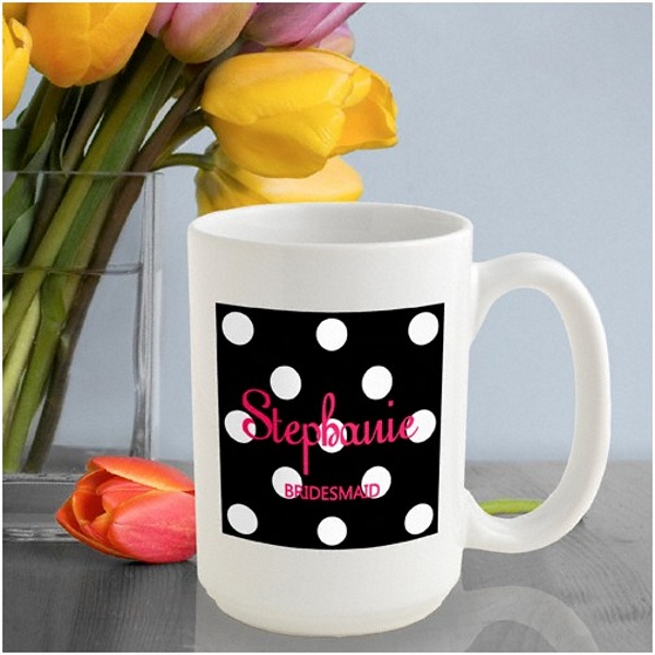 Personalized Polka Dot Coffee Mug