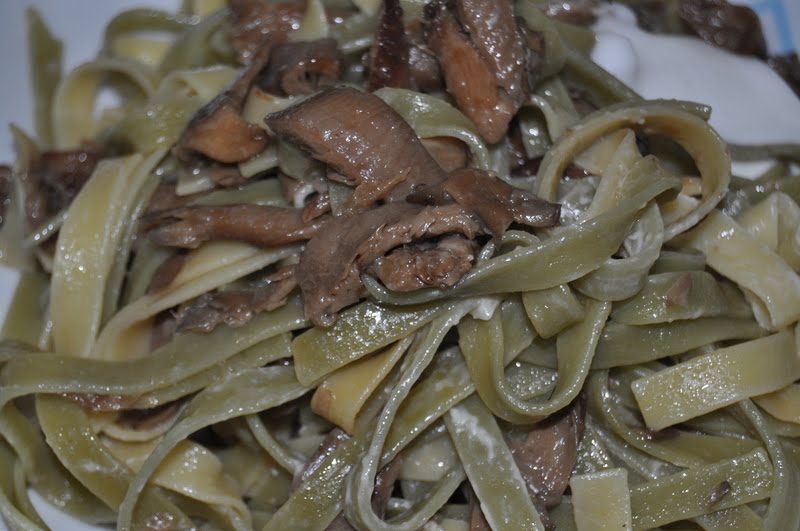 Recetas para triunfar Pasta con Pleurotus eryngii y crema de ajo