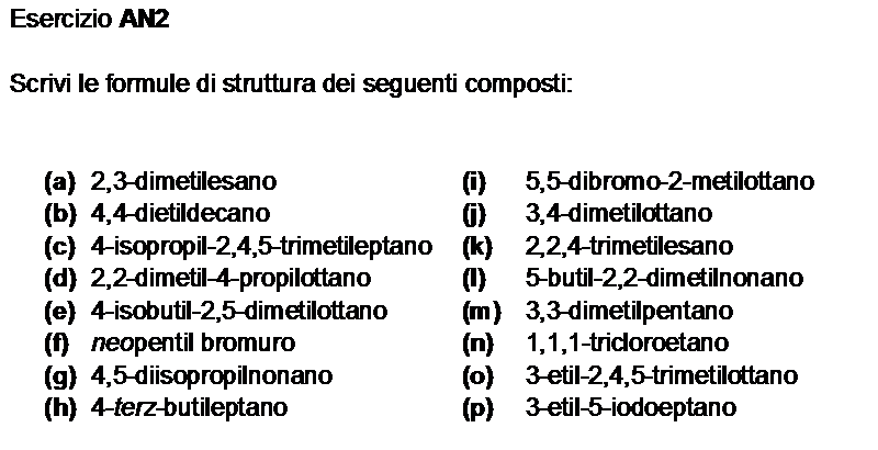 Esercizi Chimica Organica Nomenclatura Con Soluzioni Chimica Organica "Vanvitelli": CdL Scienze Biologiche - Esercizi