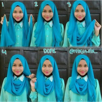 Cara memakai jilbab pashmina sifon cantik Cara memakai jilbab pashmina sifon cantik