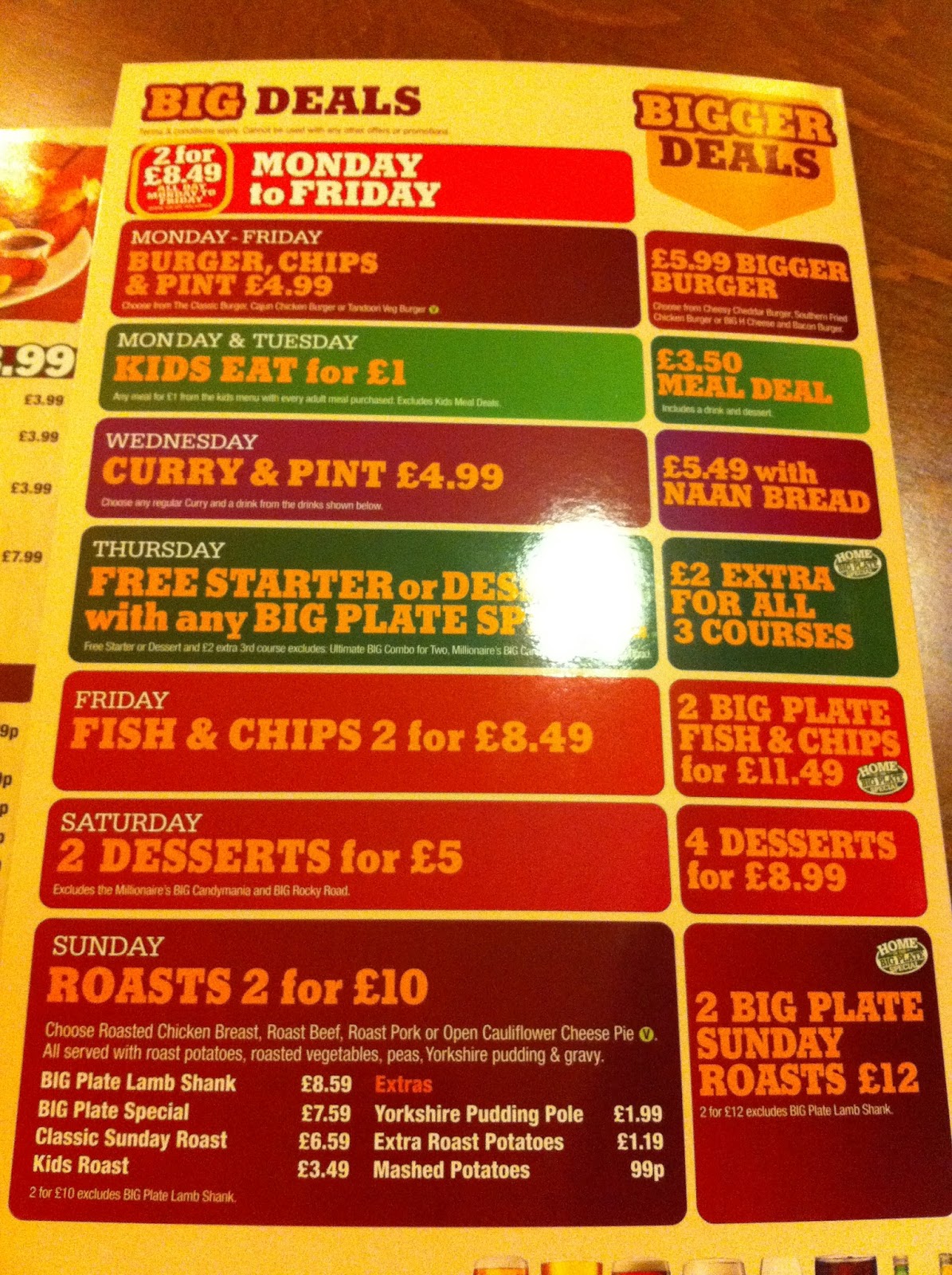 Dessert Menu Hungry Horse