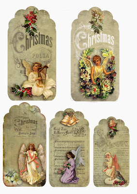 Etiquetas Retro de Angeles para Navidad, para Imprimir Gratis. Etiquetas Retro de Angeles para Navidad, para Imprimir Gratis.
