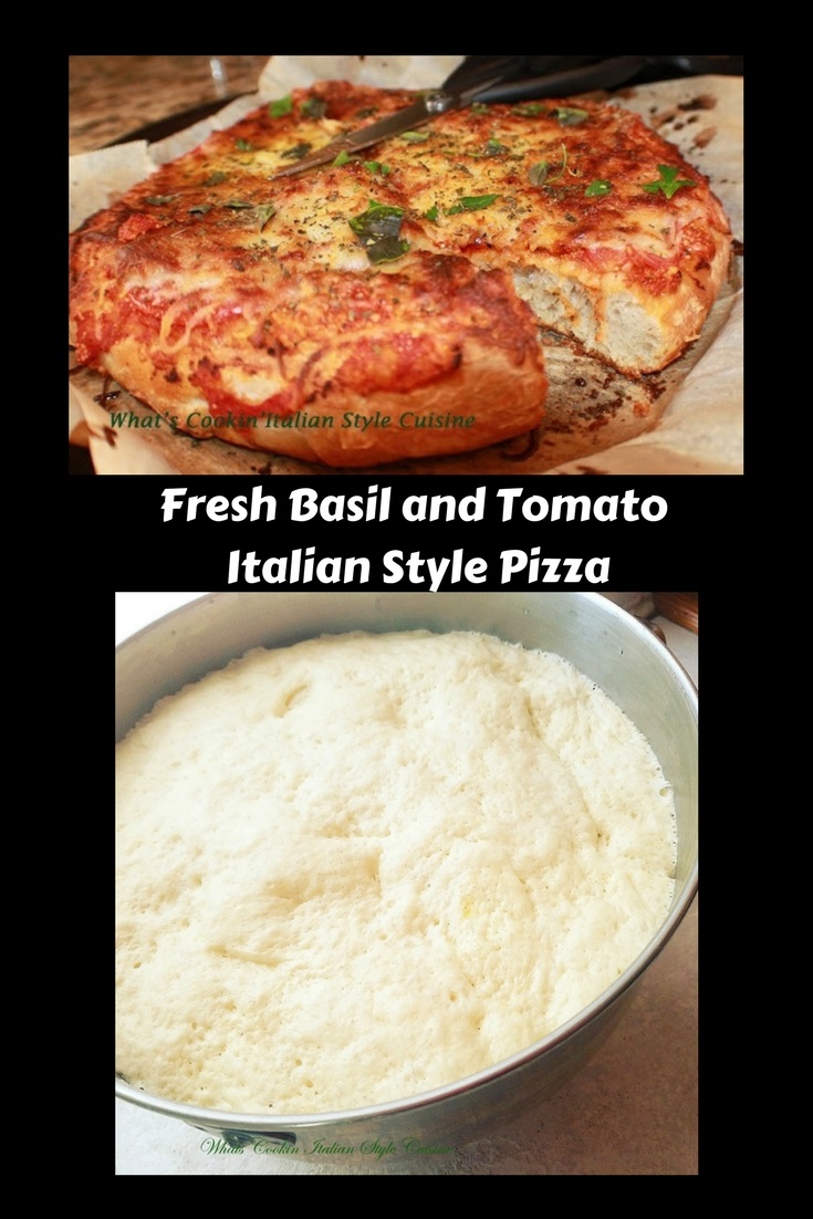 Fresh Pizza Margherita Basil and Tomato 