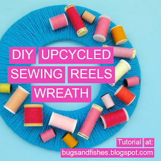 DIY Upcycled Sewing Thread Reels Wreath Tutorial Make a colourful yarn wreath for your craft room