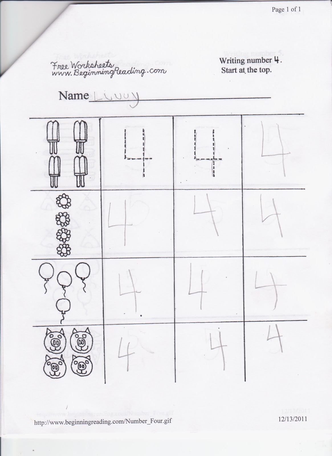 Lilly's Electronic Portfolio for Kindergarten 2011-2012: NUMBER RECOGNITION