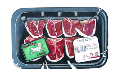 Dessin de l'artiste 1011 de la série "Pouvoir d'achat" Dessin "Quality lamb"