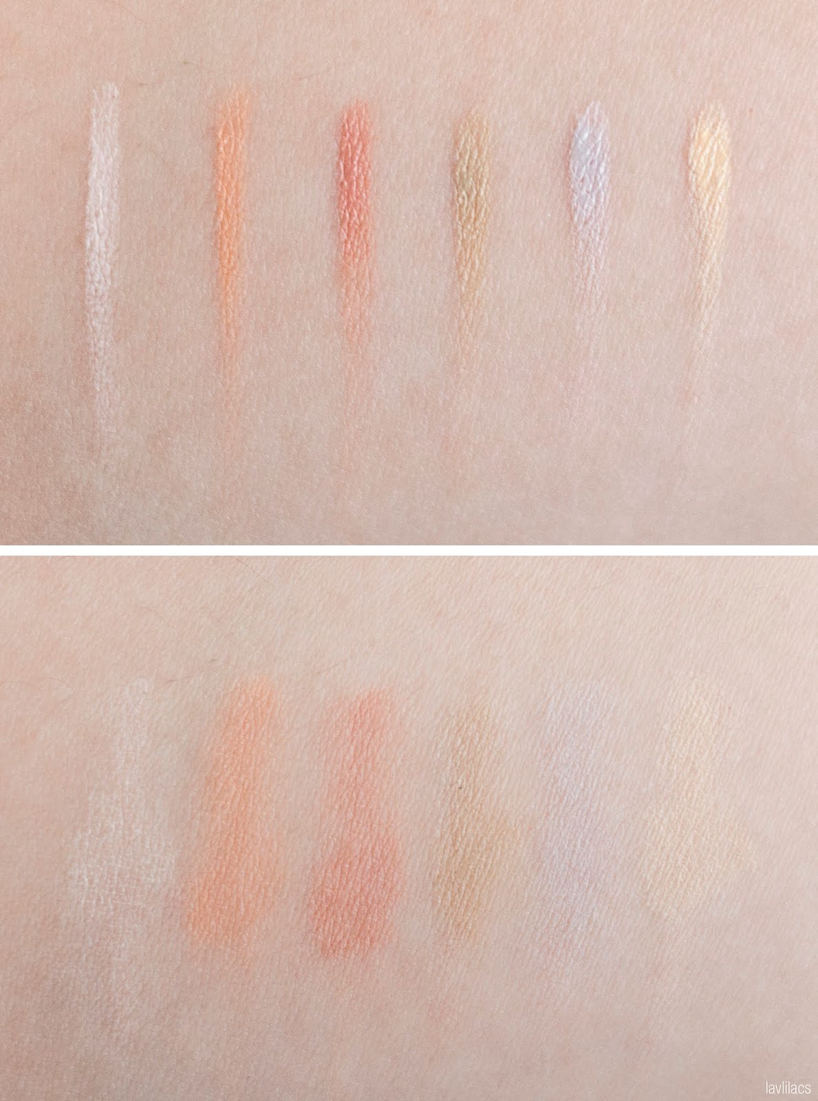 lavlilacs Review JUNGSAEMMOOL Artist Concealer Palette - Blend swatches