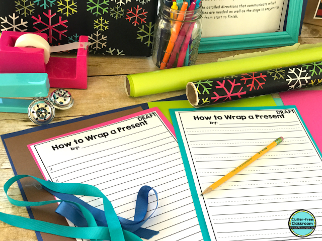 CHRISTMAS WRITING ACTIVITY HOW TO WRAP A PRESENT Check out this fun student holiday writing activity from the Clutter Free Classroom! It is filled with holiday ideas, differentiated prompts, holiday graphic organizers, holiday templates, holiday paper, and more! It will even make fun bulletin boards!