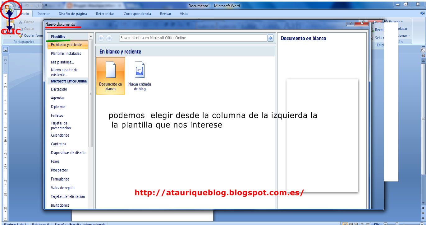 Atauriqueblog Informática: Buscar las Plantillas de documentos en Microsoft  Word y LibreOffice ,Google o crear las tuyas