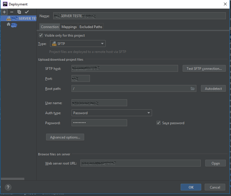 phpstorm ftp