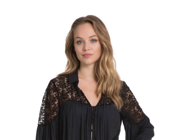 Summer Brown Blouse with Laces