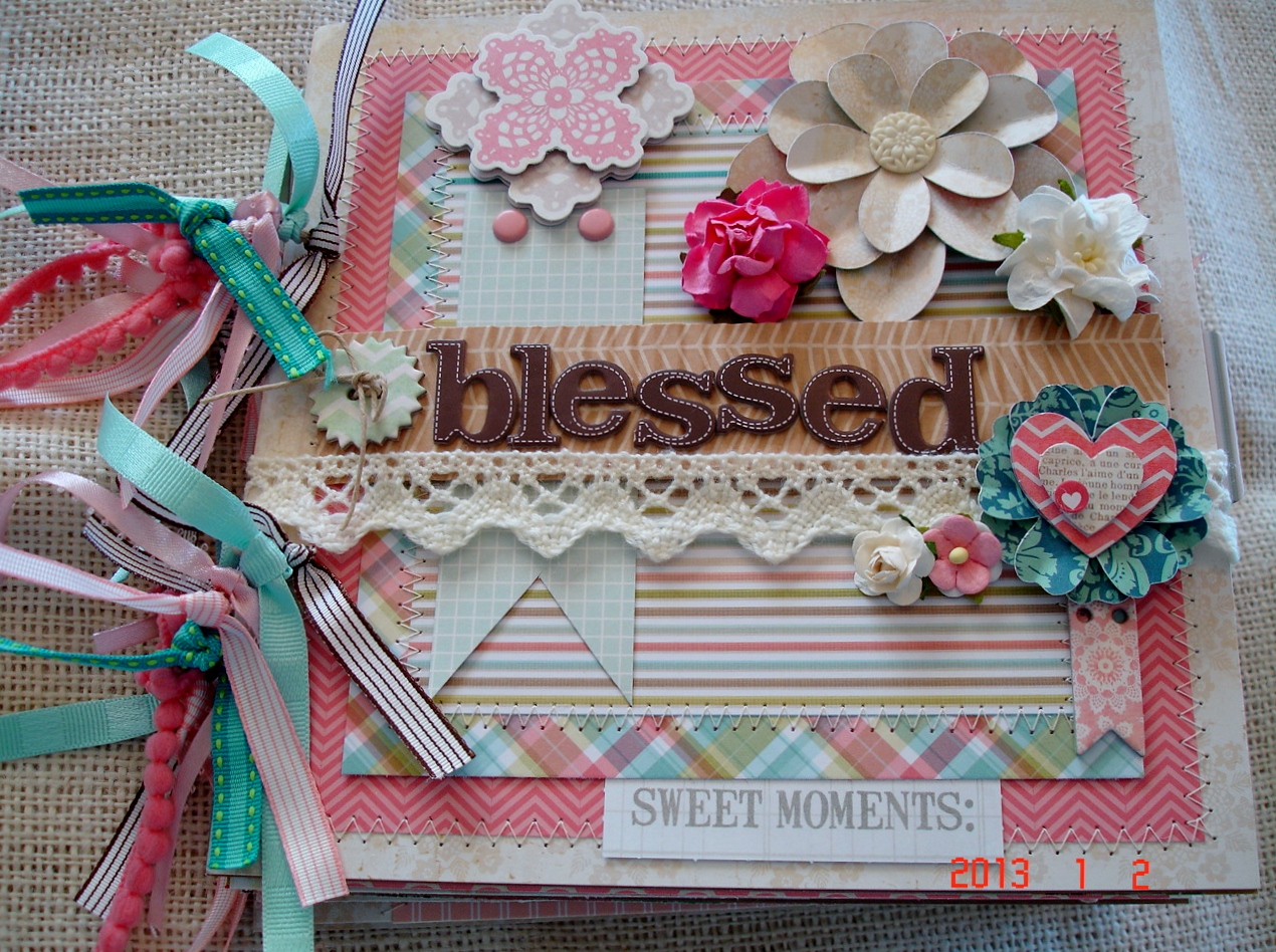 Scrapbooking by Phyllis Premade 8x8 Chipboard Scrapbook Album *Blessed*
