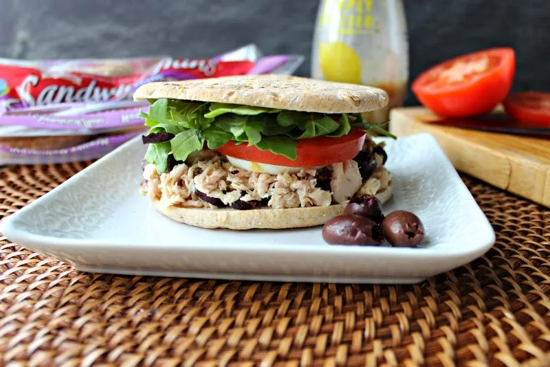 Renee's Kitchen Adventures:  Tuna Nicoise Sandwich with Sandwich Thins®  A great meatless diet friendly lunch or light dinner.  #tuna #sandwich #SandwichThins®