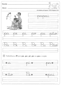 Substitua Por pa, pe, pi, po, pu e pão