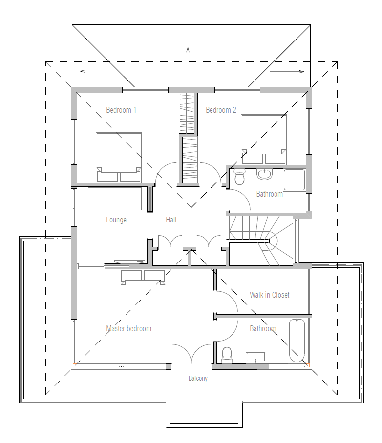Modern Affordable House Plan, Floor 2