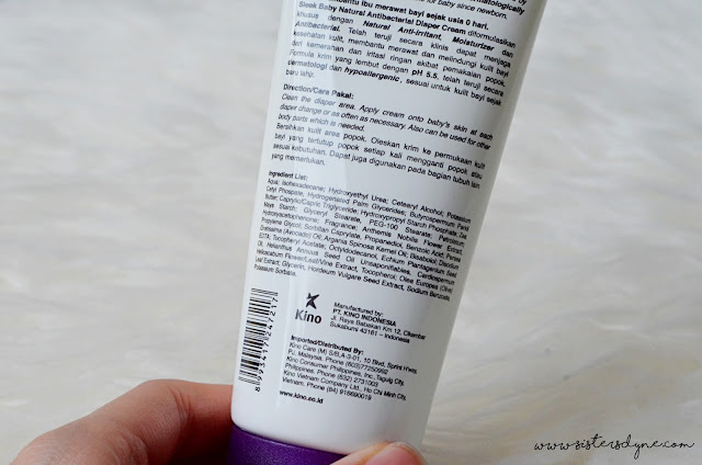 Sleek Baby Antibacterial Diaper Cream Ingredients