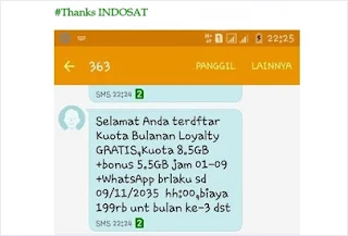 Paket Internet 8 GB Indosat Ooredoo Gratis