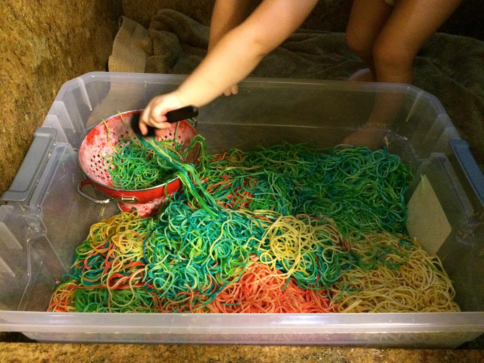 Letter N Noodles Track Painting, Noodle Shapes, Noodle Sensory Bin