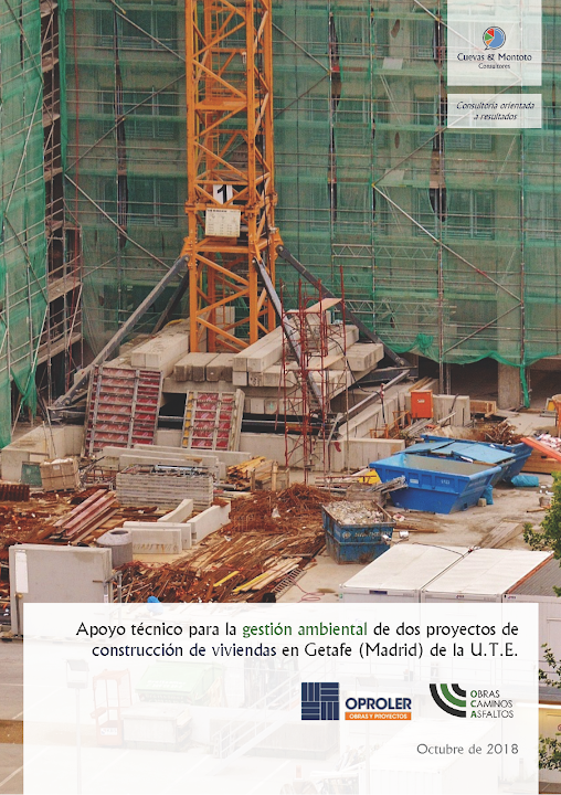Portada del trabajo por el que Cuevas y Montoto Consultores llevará a cabo el seguimiento ambiental de dos obras de edificación residencial a ejecutar por la U.T.E. Oproler-OCA en la ciudad de Getafe (Madrid)