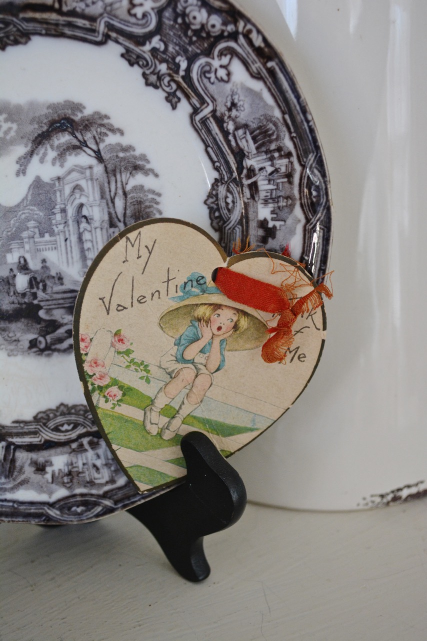 Follow The Yellow Brick Home - Valentine's Day Decor Vintage Finds Vintage  Valentine Vignettes