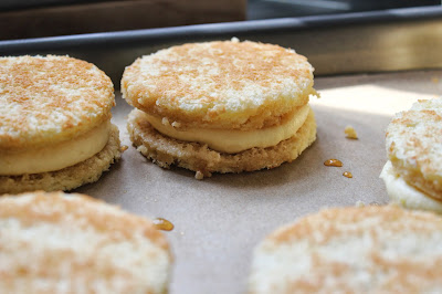 Boston cream pie pucks