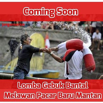Lomba gebuk bantal melawan pacar baru mantan