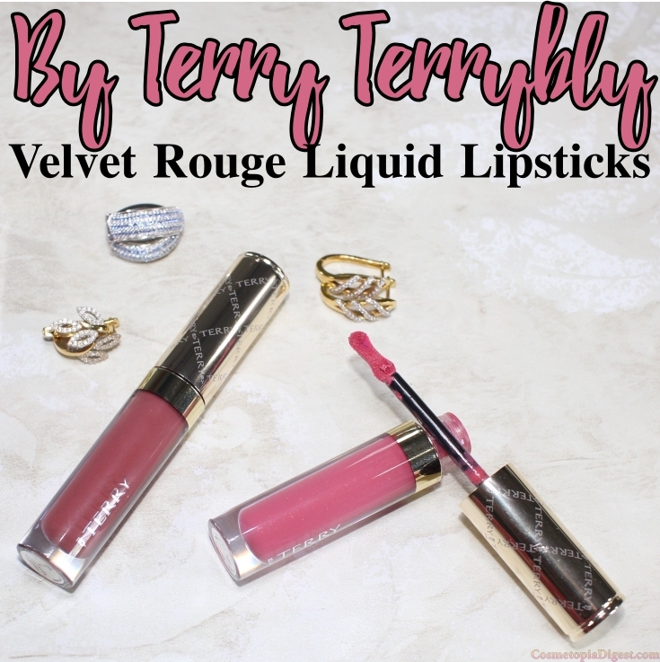 Review and swatches of By Terry Terrybly Velvet Rouge Liquid Lipsticks in Cappuccino Rose and Dream Bloom. 