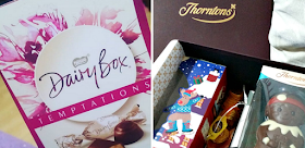 A box of Dairy box chocolate and a Thorntons chocolate hamper
