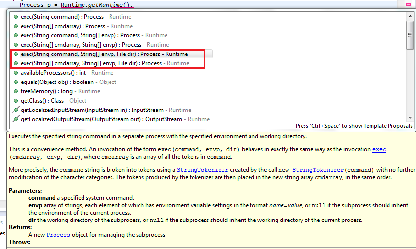 runtime.getruntime outputstream