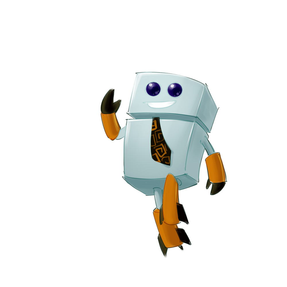 cute robot mascot design