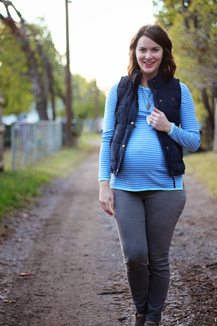 Maternity Style: Blue & Gray | The Cream to My Coffee