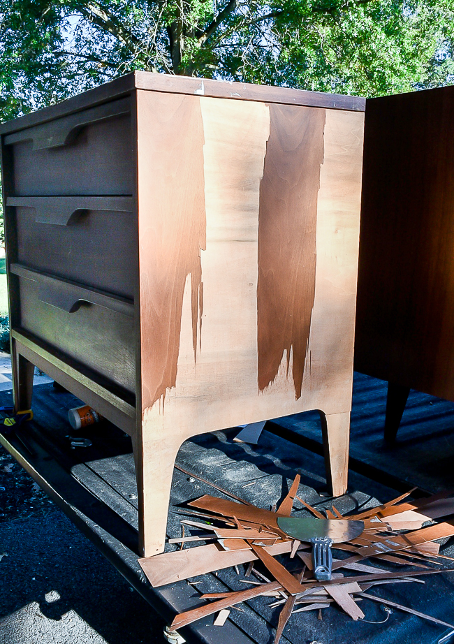 How To Remove Damaged Veneer From Furniture Little House of Four Creating a beautiful home