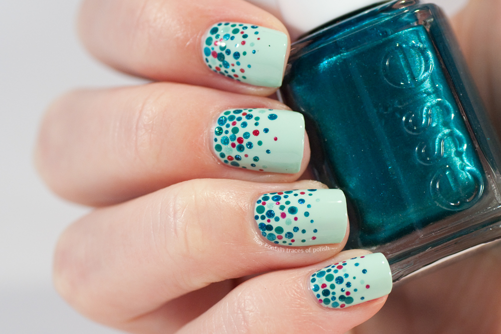 2. White and Teal Floral Nail Design - wide 6